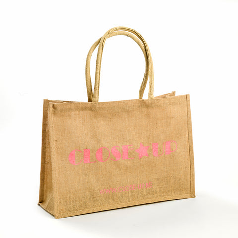 Jute tas met naam CU model julia