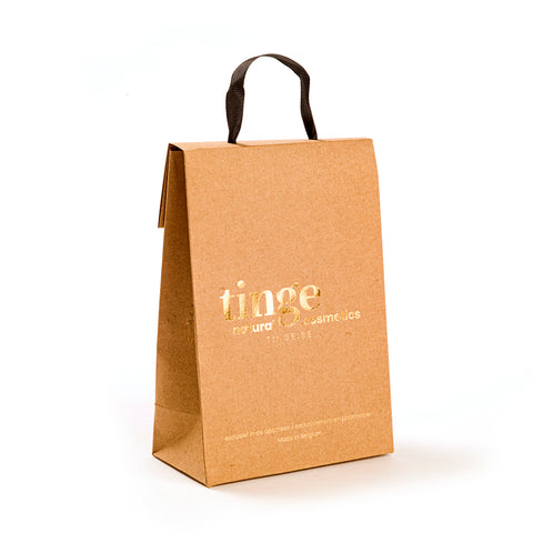 Papieren geschenkzak kraft met handvat TI model brooke