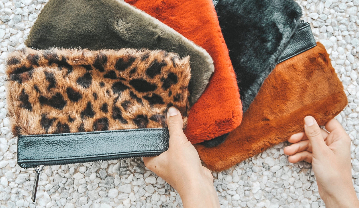 Cocoonen in faux-fur en ribfluweel