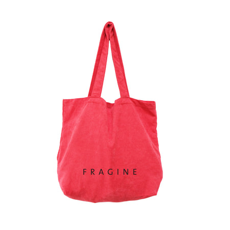 Corduroy totebag bedrukt FRA koraal model leonie